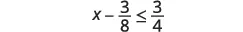 Translation inequality x greater than or equal to 75 on number line